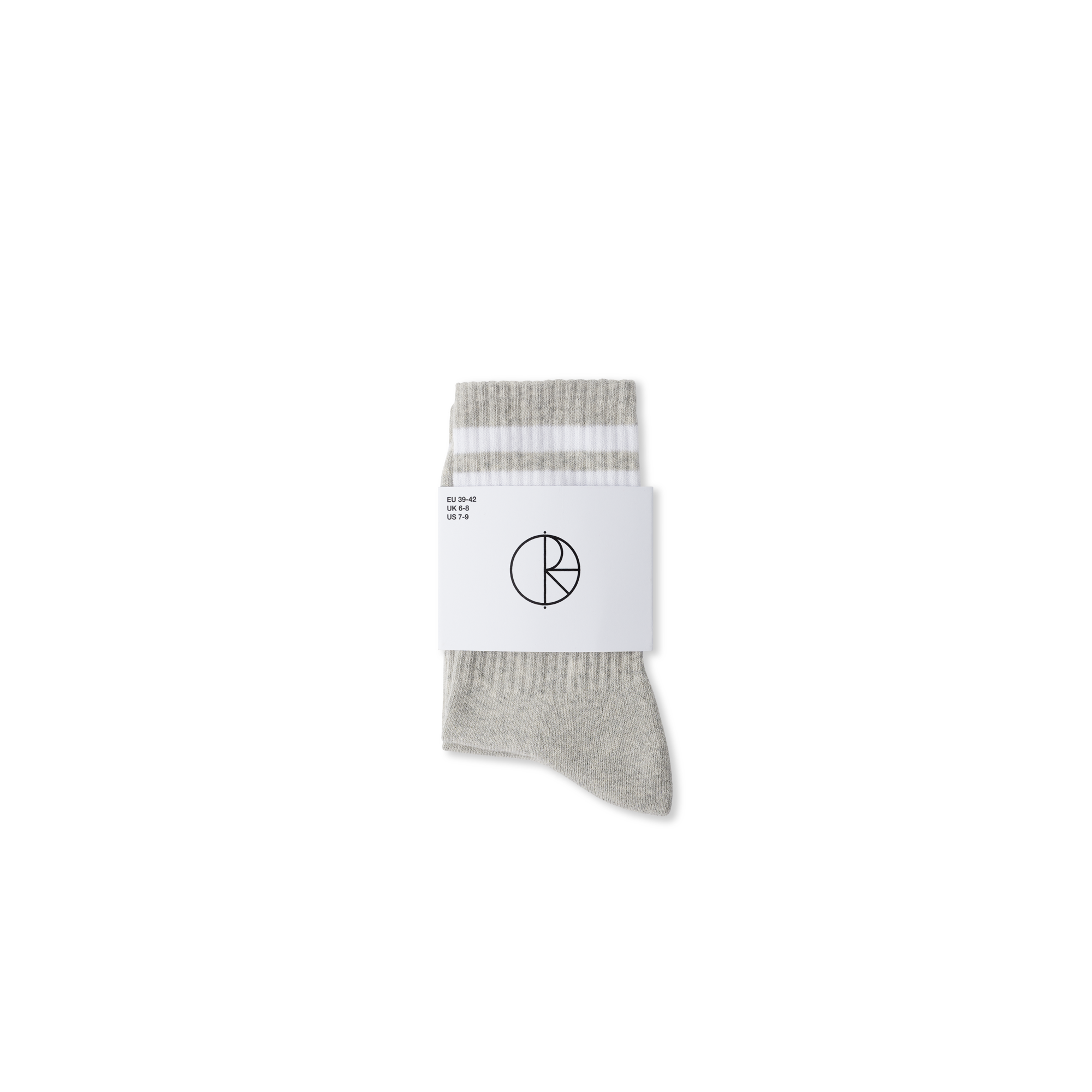 polar-skate-co-rib-socks-happy-sad-heather-grey-white-crew-socken image 3