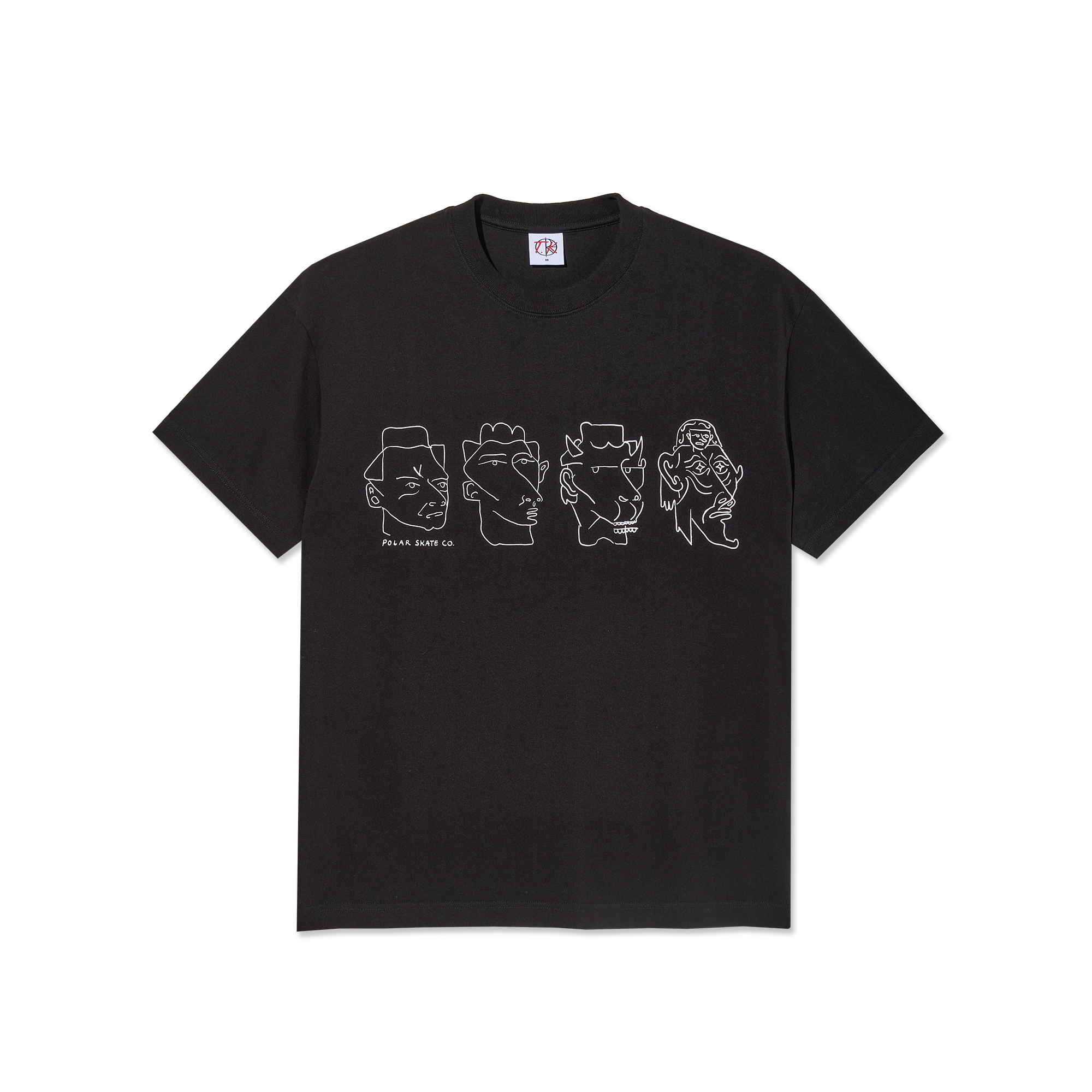 polar-skate-co-contrast-tee-8-heads-black-white image 1
