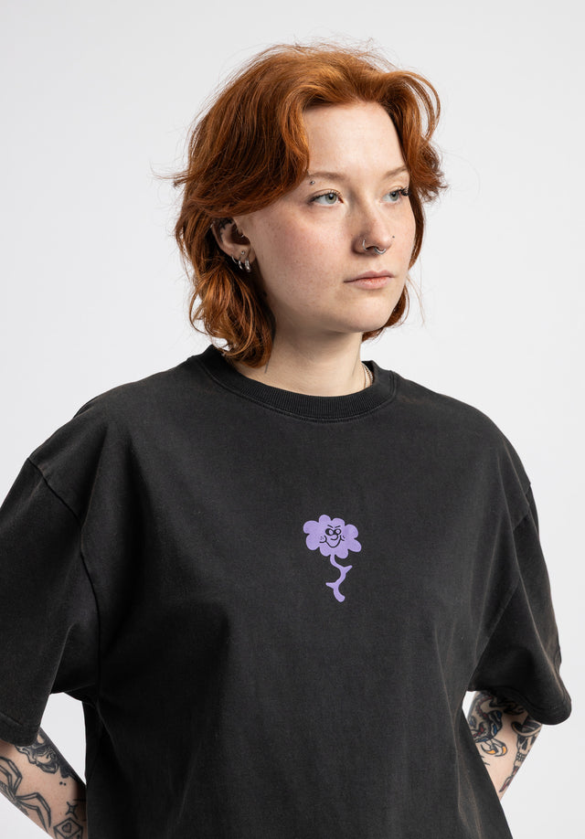 titus-angry-flower-damen-t-shirt-blackfaded image 4