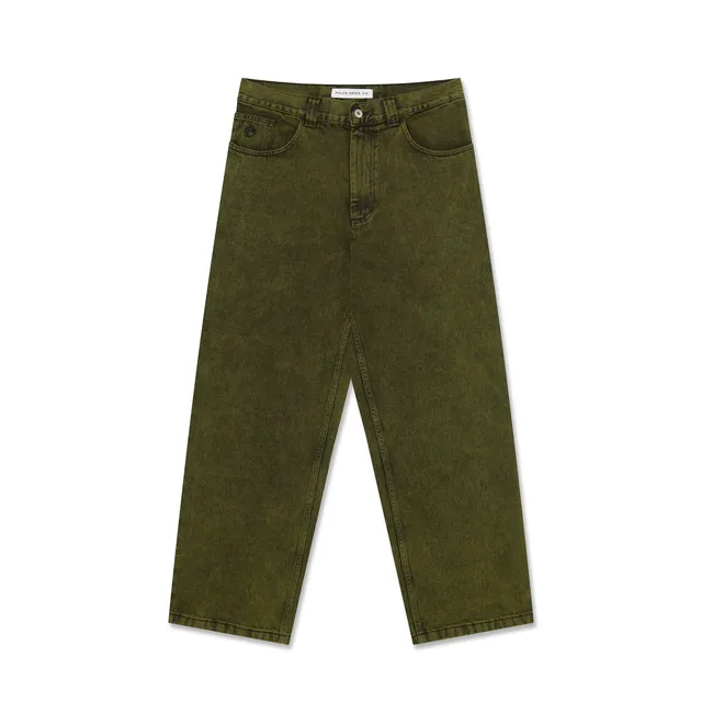 polar-skate-co-big-boy-pants-green-black-435-gsm-denim-baggy-fit image 1