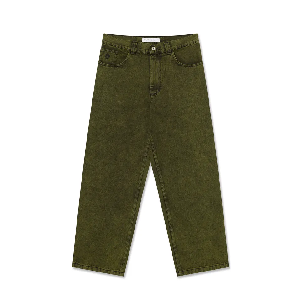 polar-skate-co-big-boy-pants-green-black-435-gsm-denim-baggy-fit image 1
