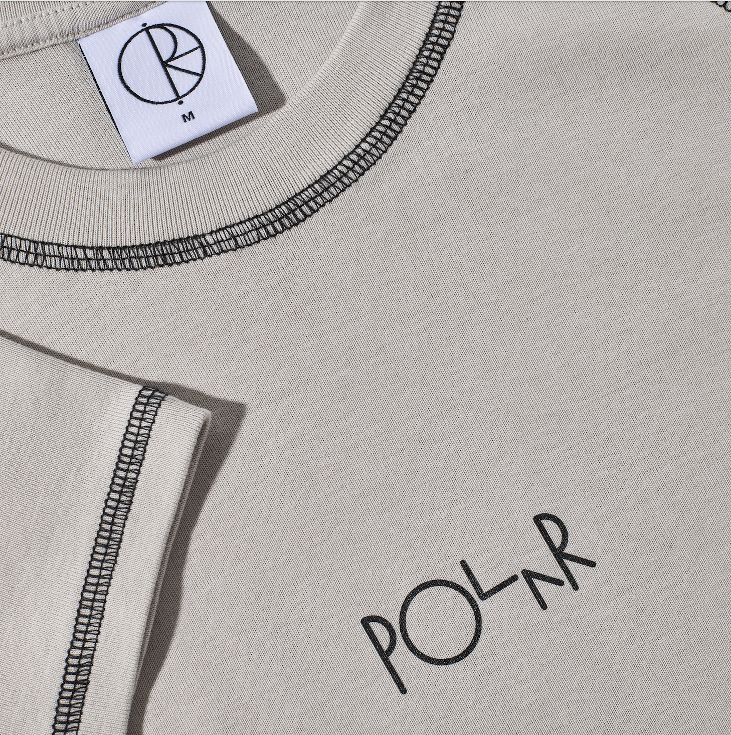 polar-skate-co-baby-tee-script-logo-grau-schwarz-250-gsm-cropped-slim-fit image 3