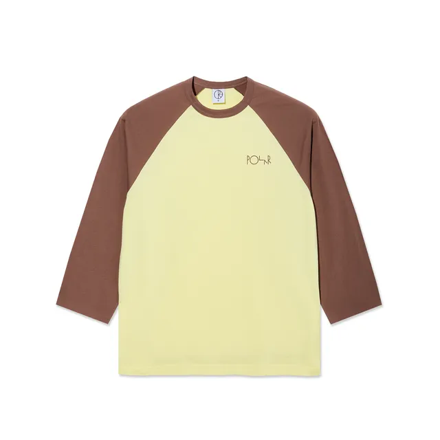 polar-skate-co-3-4-sleeve-tee-cinnamon-light-yellow-raglan-shirt image 1