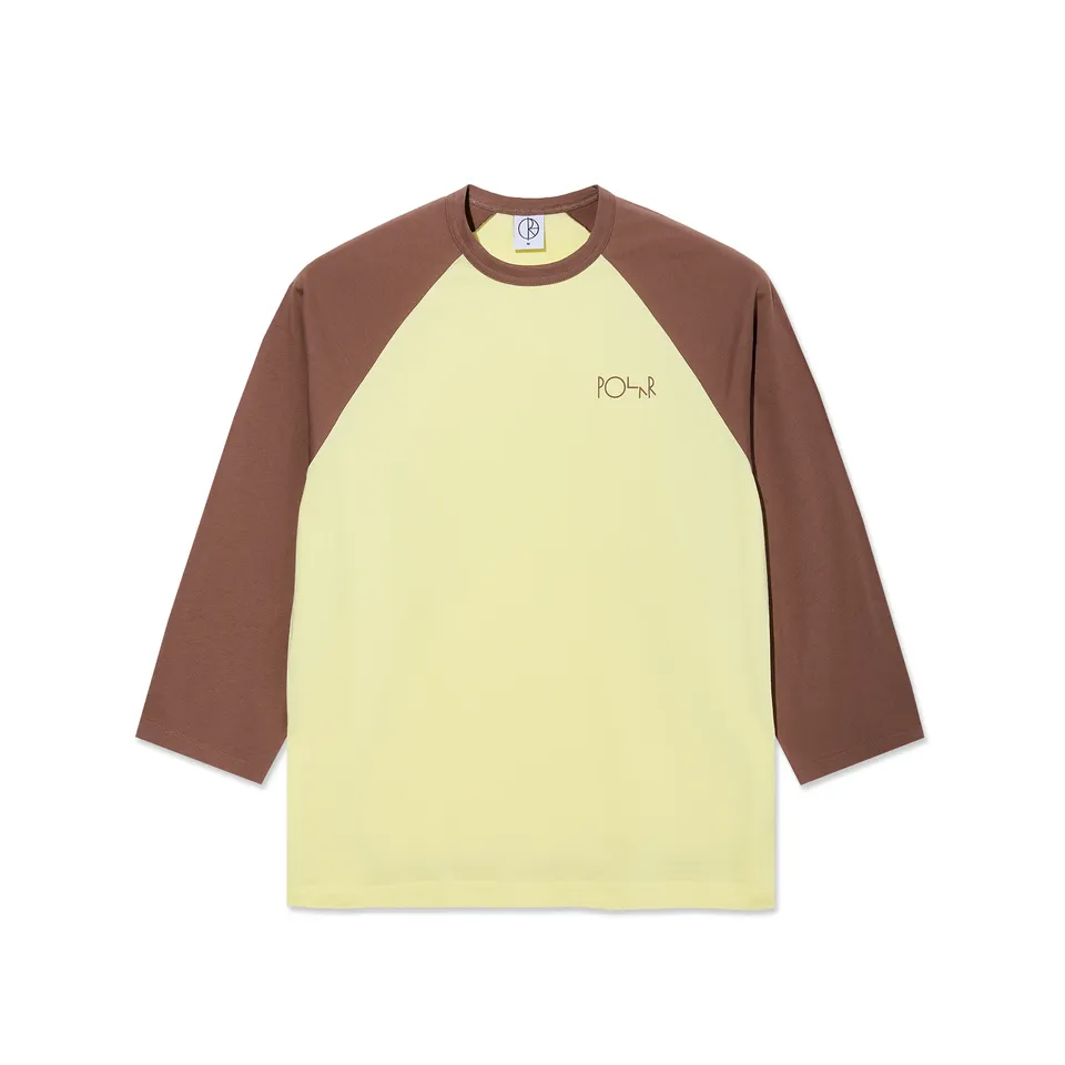 polar-skate-co-3-4-sleeve-tee-cinnamon-light-yellow-raglan-shirt image 1