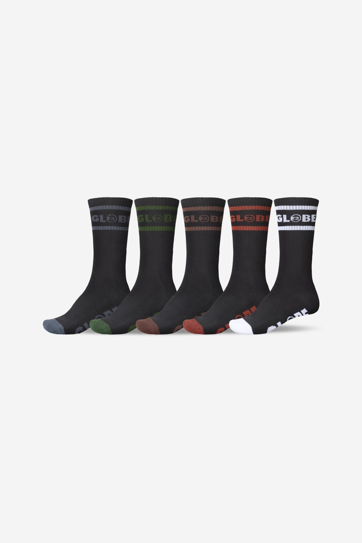 globe-tilt-hi-crew-sock-5-pack-black-assorted-crew-socken image 1
