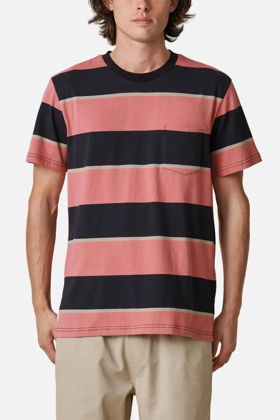 globe-bootleg-dreams-stripe-t-shirt-red-smoke-herren-100-bio-baumwolle image 1