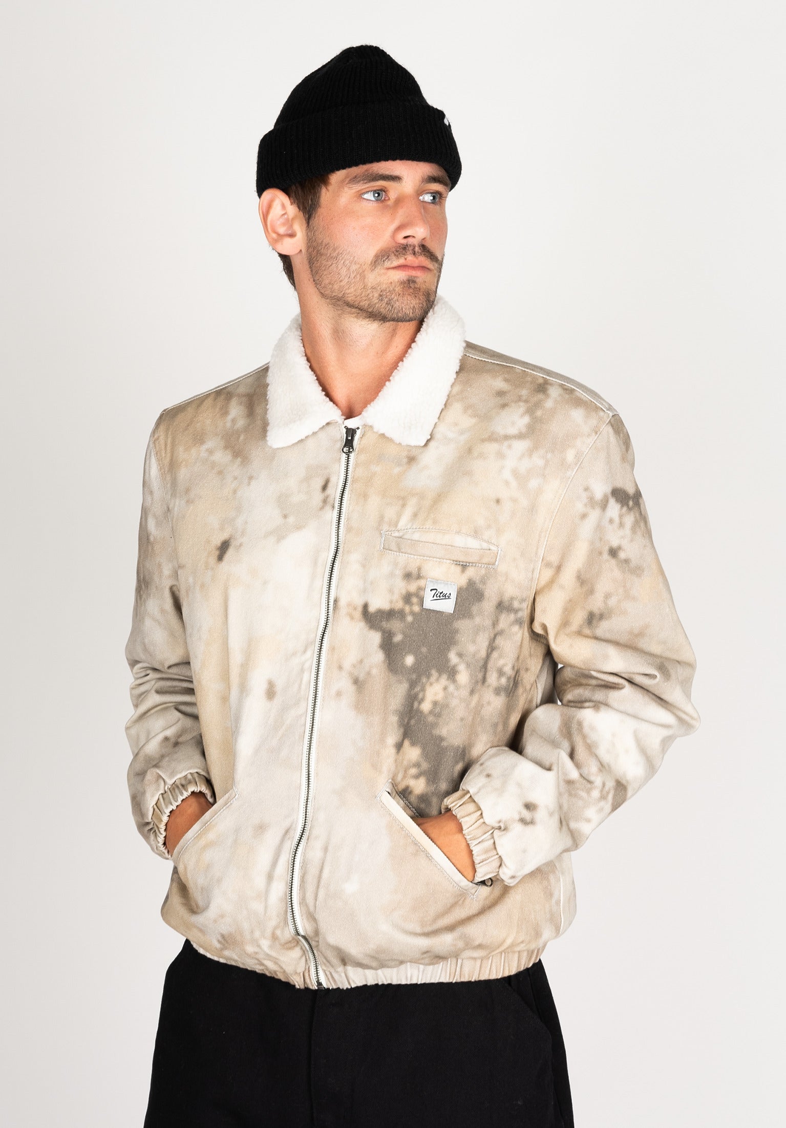 titus-dimitri-jeansjacke-mit-steppfutter-und-fleece-kragen image 1