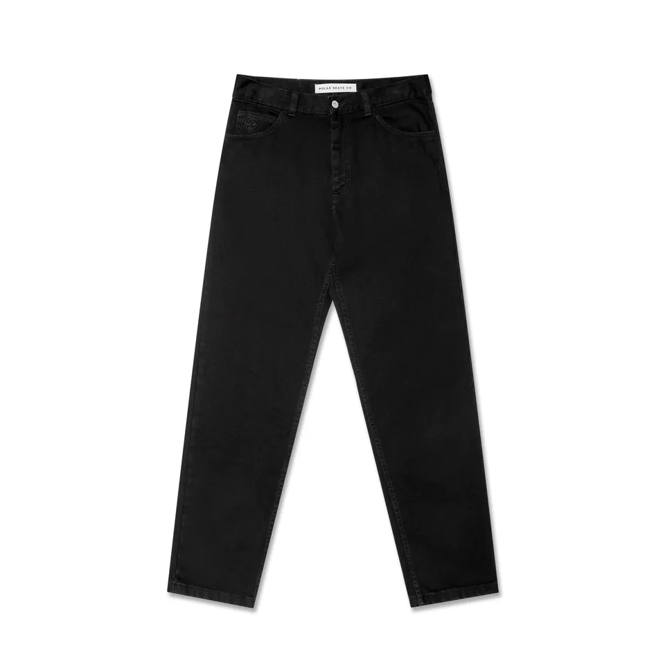 polar-skate-co-89-pants-pitch-black-high-waist-straight-leg-jeans-aus-435-gsm-de image 1