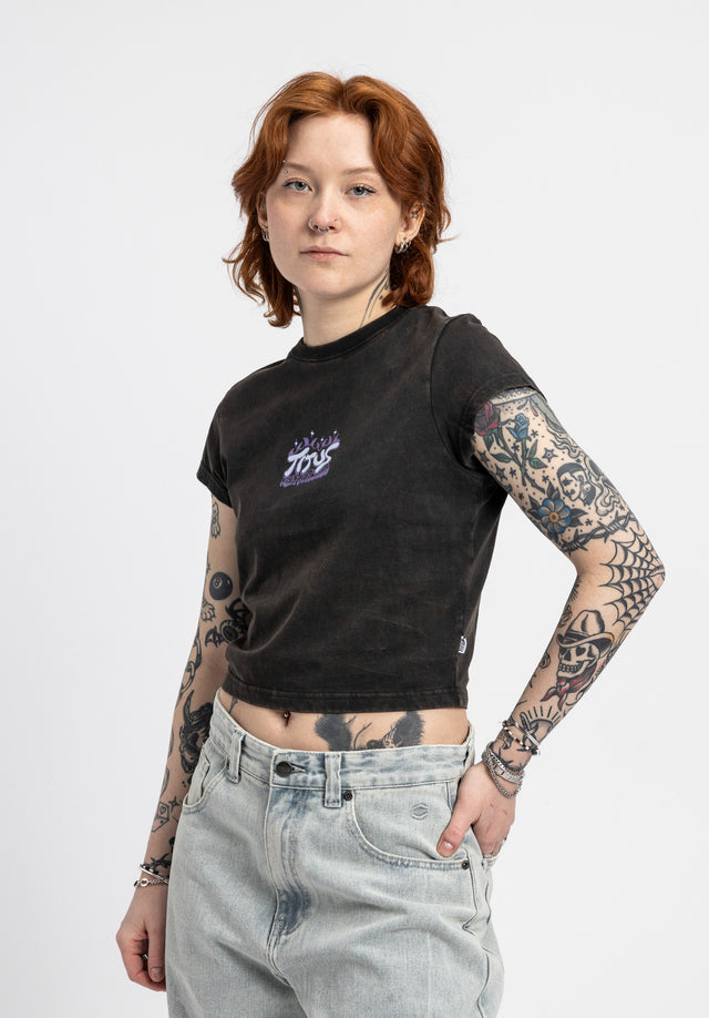 titus-flame-babytee-t-shirt-blackfaded-damen-kurz image 2