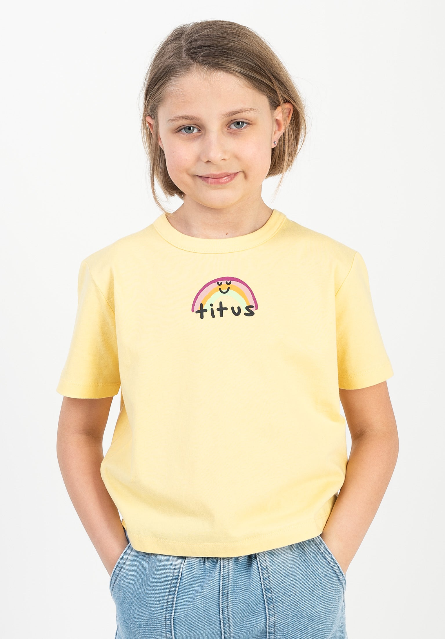 titus-uma-cropped-t-shirt-mit-rainbow-brustprint image 1