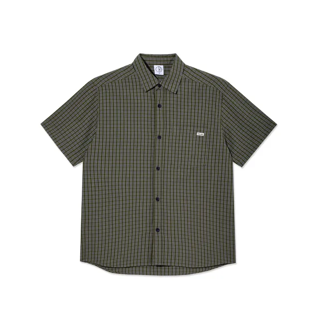 polar-skate-co-mitchell-shirt-black-green-poplin-150-gsm-loose-fit image 1