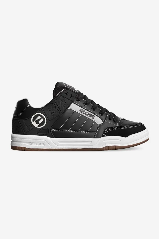 globe-tilt-black-white-stitch-skateschuh-tpr-kragen-s-trac-sohle image 1