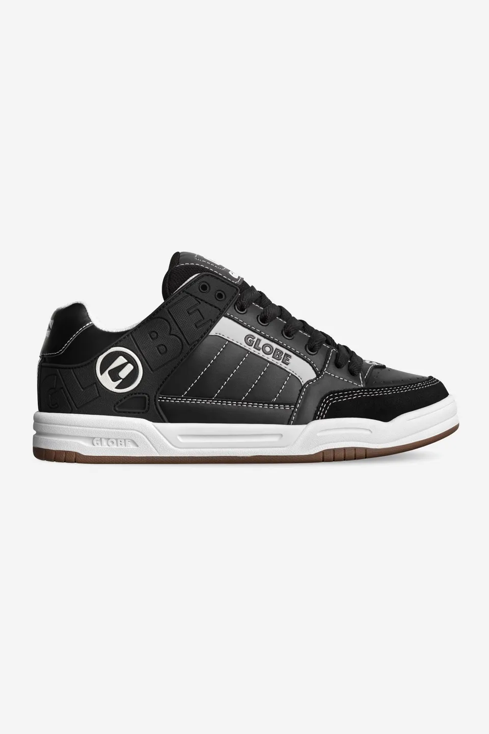 globe-tilt-black-white-stitch-skateschuh-tpr-kragen-s-trac-sohle image 1