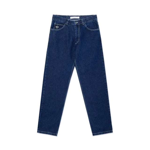 polar-skate-co-89-pants-dark-blue-w-white-stitching-435-gsm-denim-high-waist-str image 1