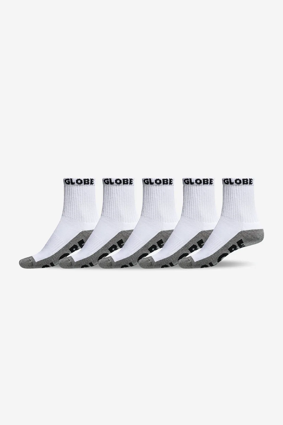 globe-youth-quarter-sock-5er-pack-white-grey-kinder-socken image 1