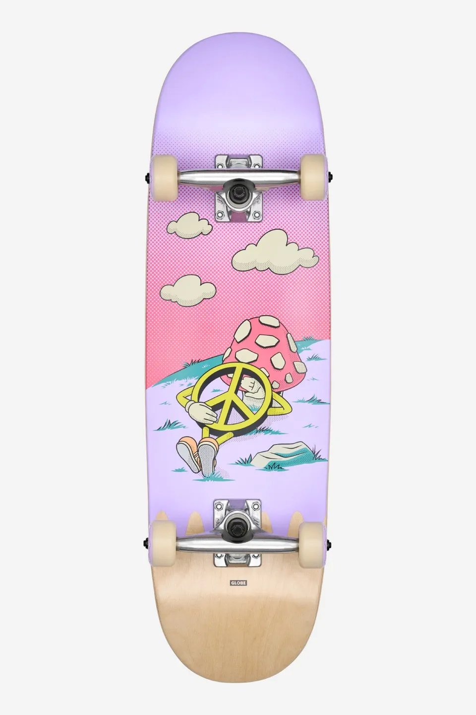 globe-kids-grip-95-mid-8-25-complete-skateboard-wide-peace-man image 1