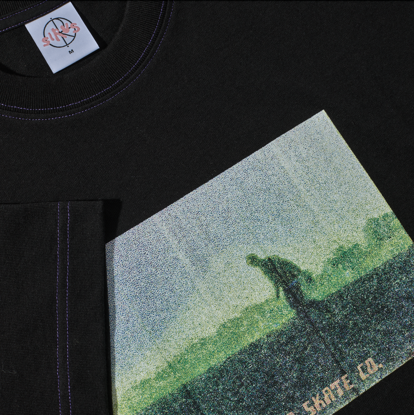 polar-skate-co-contrast-tee-beach-walk-black-purple-230-gsm-t-shirt-mit-siebdruc image 3