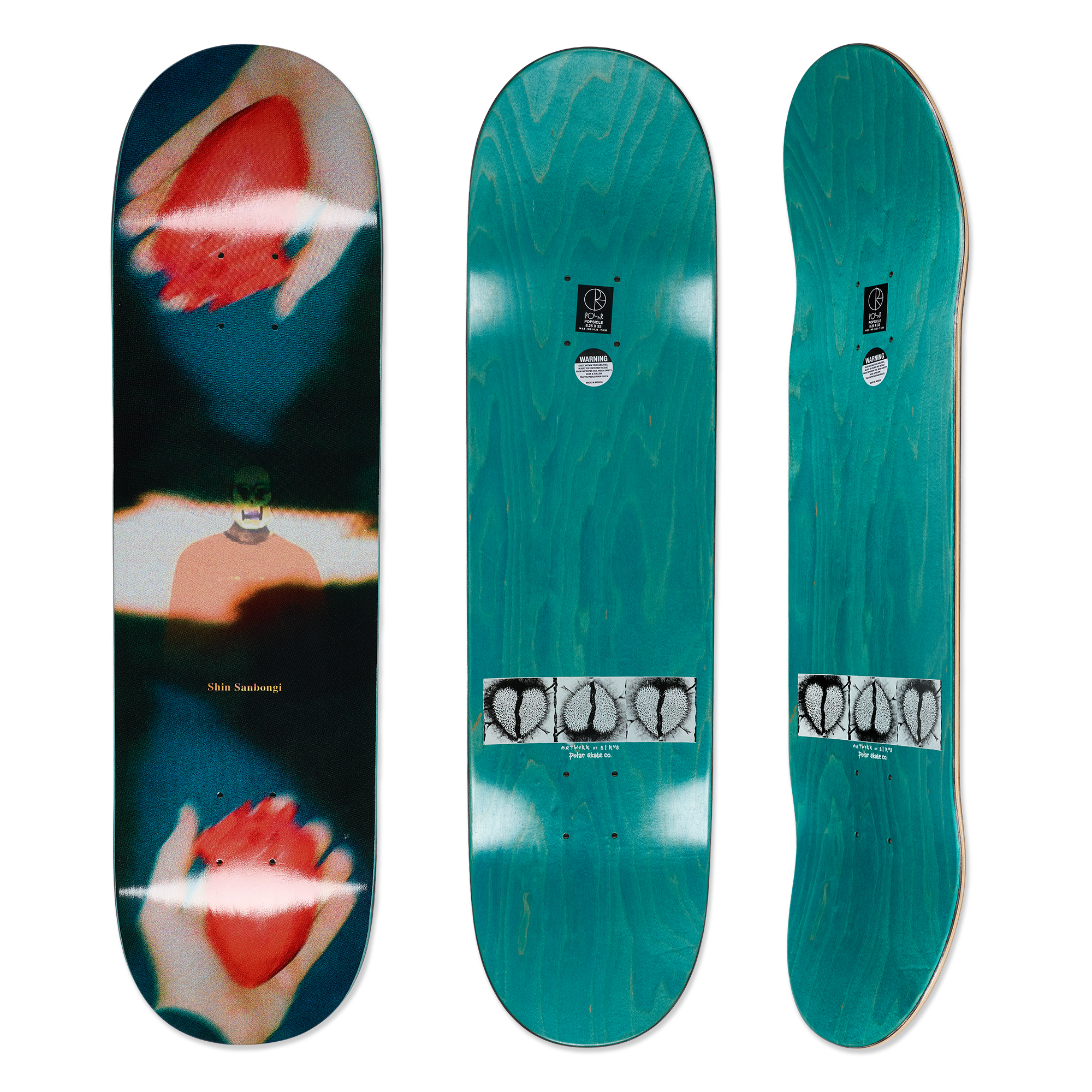 polar-skate-co-shin-sanbongi-heart-in-hand-skateboard-deck image 1