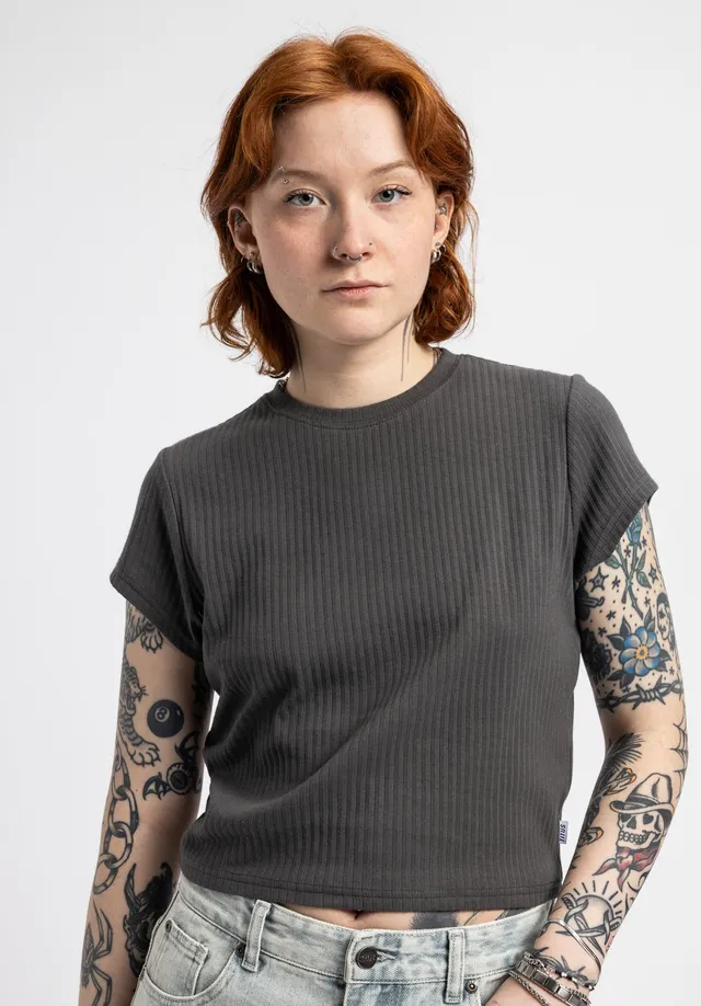 titus-mahira-t-shirt-f-r-damen-graues-shirt-mit-l-ssigem-look image 1