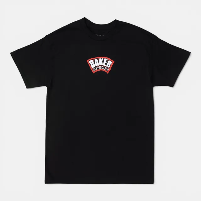 baker-skateboards-arch-logo-t-shirt-schwarz-rot image 1