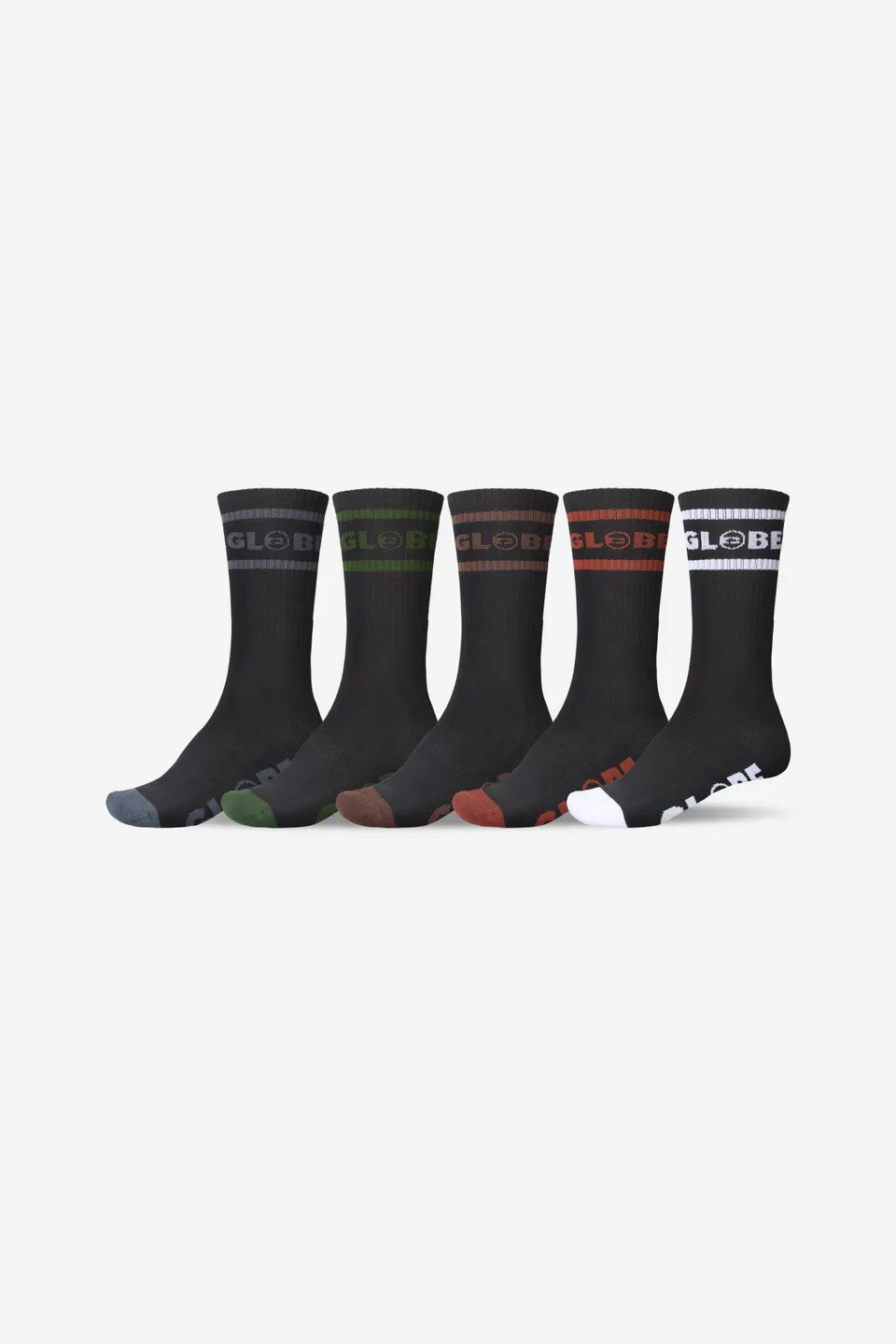 globe-tilt-hi-crew-sock-5-pack-black-assorted-crew-socken image 1