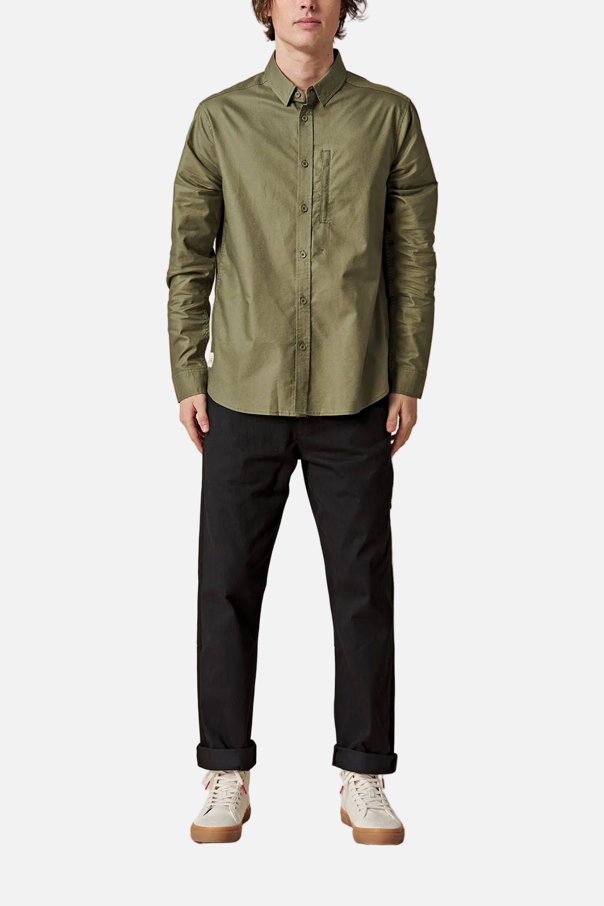 globe-foundation-ls-shirt-olive-langarm-hemd-aus-bio-baumwolle image 2