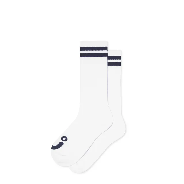 polar-skate-co-rib-socks-long-happy-sad-white-navy-over-the-calf-85-baumwolle image 1