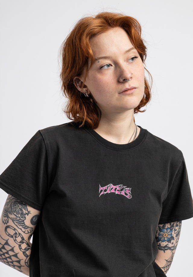 titus-w-classic-logo-t-shirt-damen-shirt-in-blackfaded-mit-klassischem-logo image 2