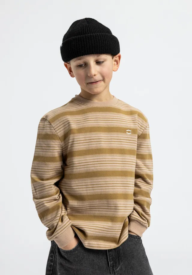 titus-icon-stripes-kids-longsleeve-ocker-striped image 1