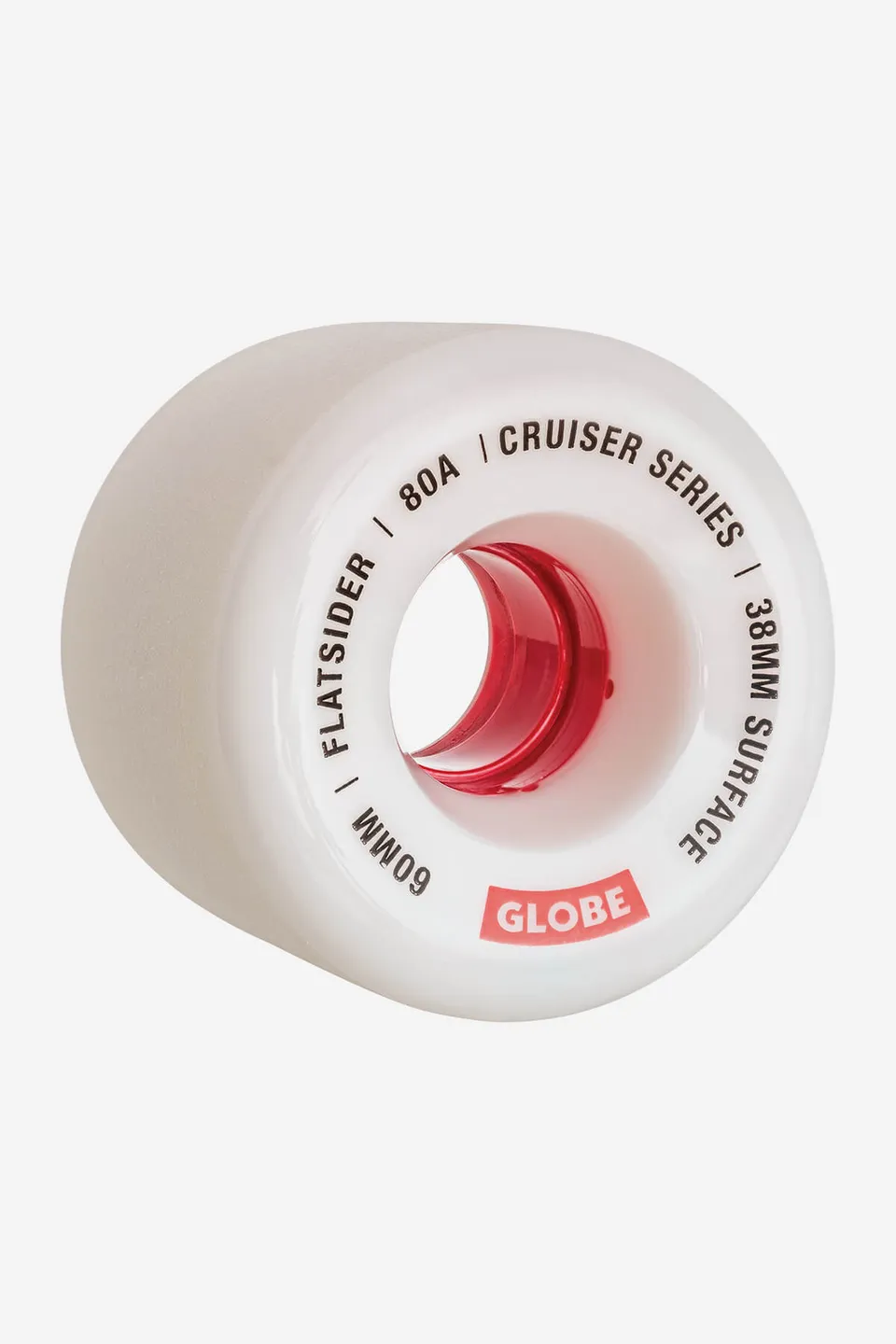 globe-flatsider-cruiser-wheel-60mm-white-red image 1