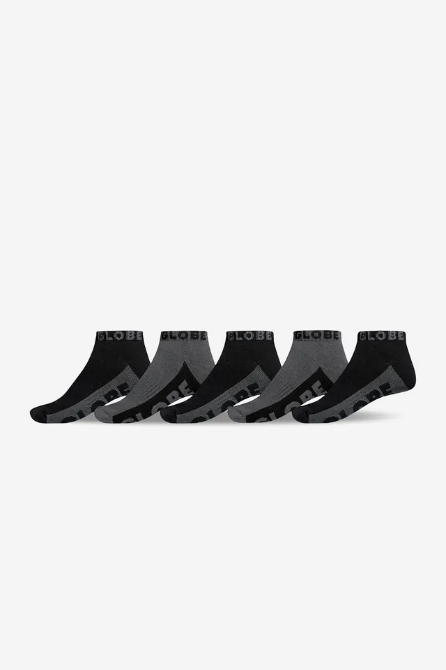 globe-b-g-ankle-sock-5-pack-black-grey image 1