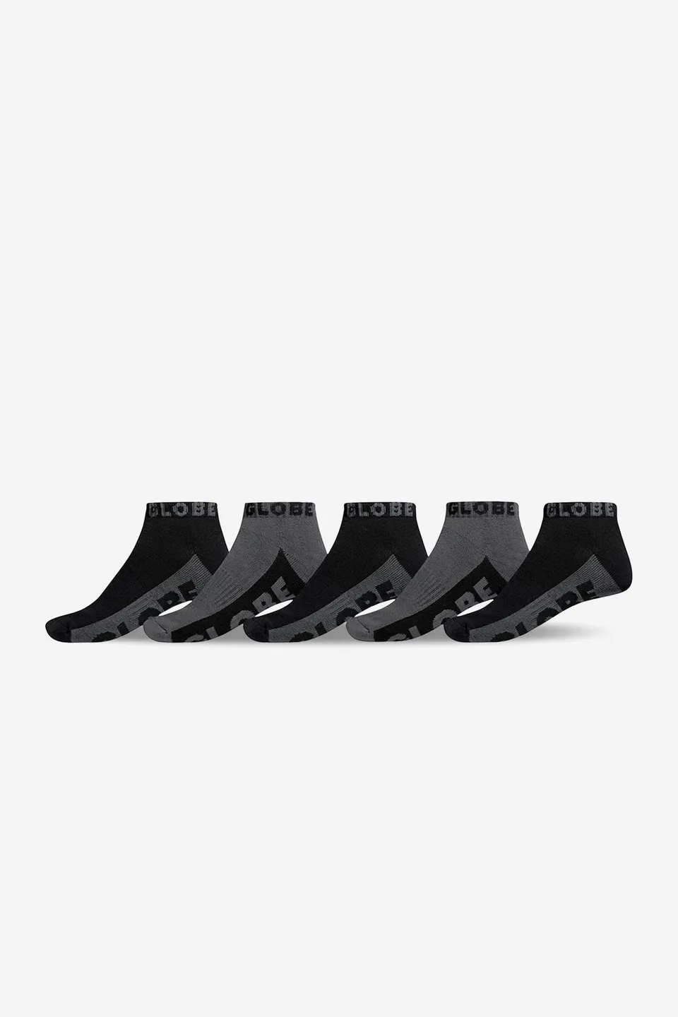 globe-b-g-ankle-sock-5-pack-black-grey image 1