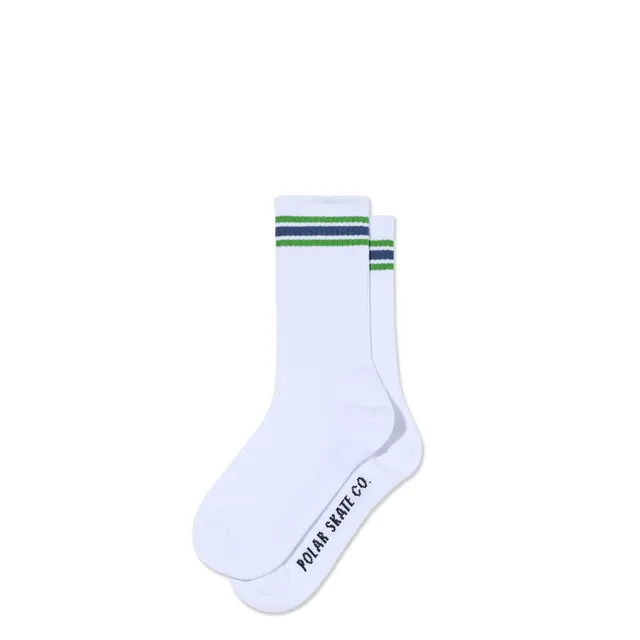 polar-skate-co-rib-socks-stripes-white-green-blue-crew-socken image 1