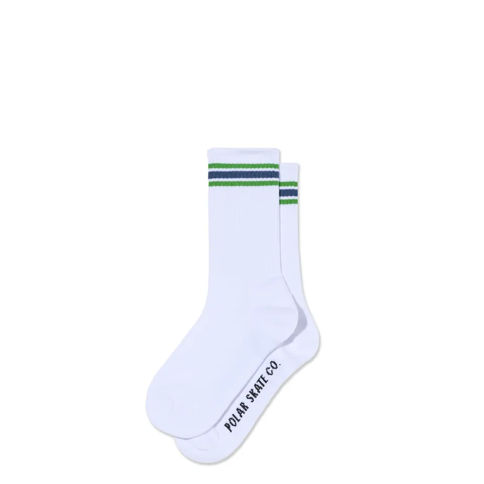 polar-skate-co-rib-socks-stripes-white-green-blue-crew-socken image 1
