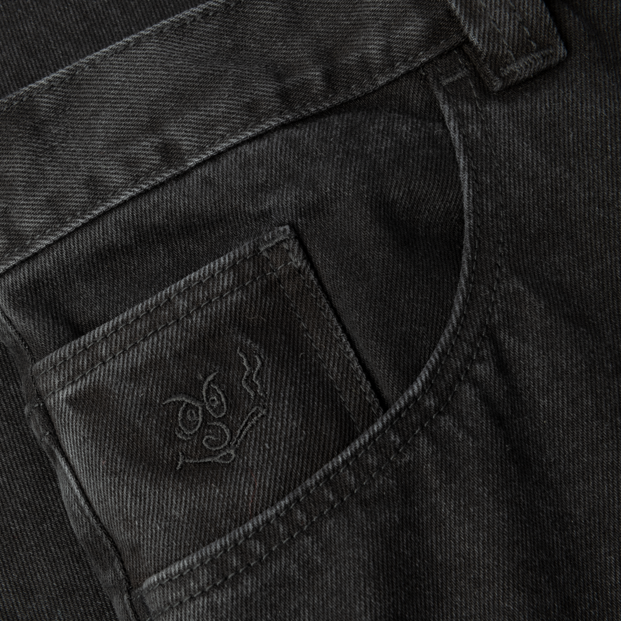 polar-skate-co-92-pants-pitch-black-denim-435-gsm-semi-baggy-fit image 3