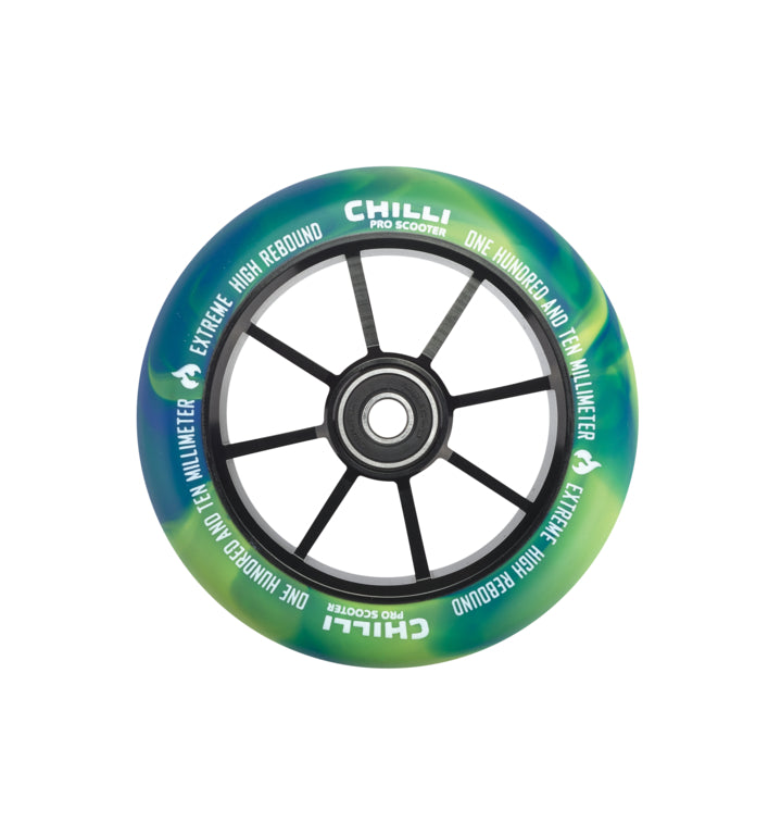 chilli-pro-scooter-wheel-blue-yellow-110mm-jumpstart-ersatzrad image 1
