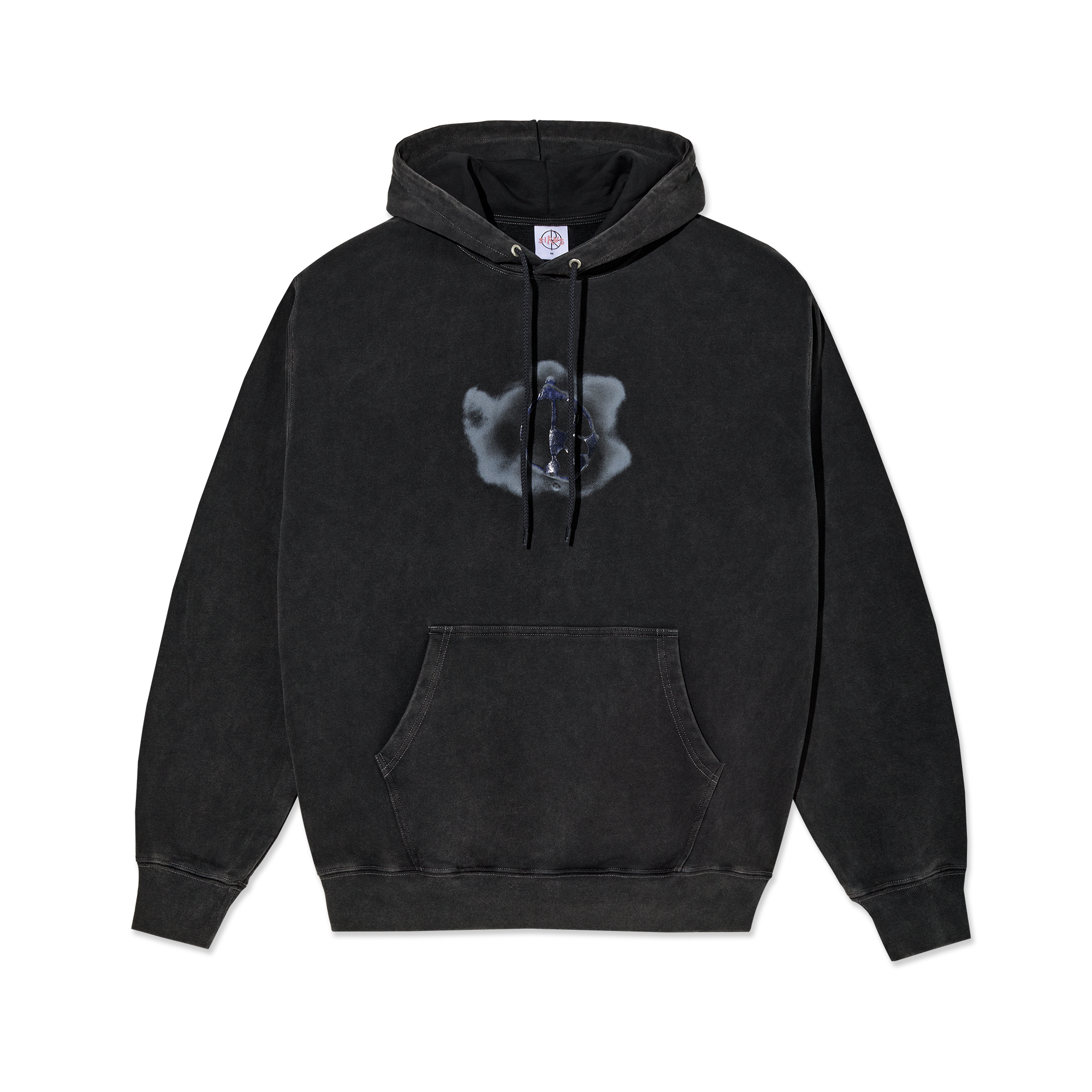 polar-skate-co-dave-hoodie-metal-logo-silver-black-350-gsm-fleece-regular-fit image 1