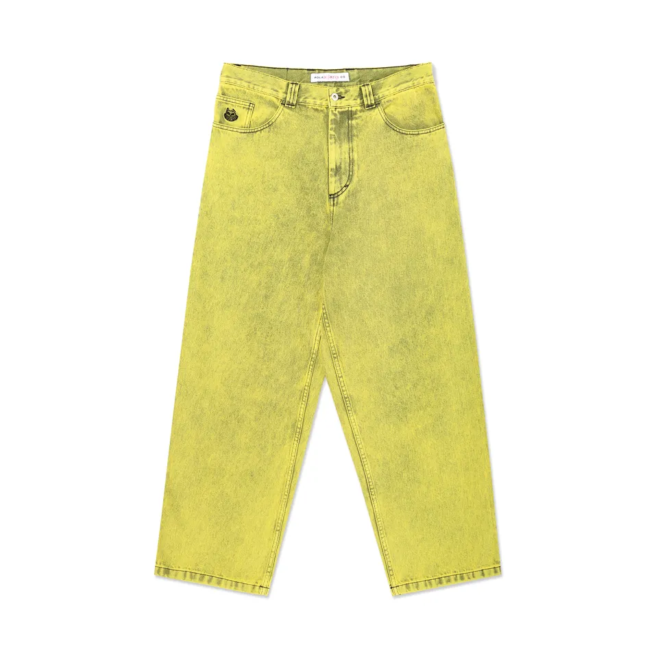 polar-skate-co-big-boy-pants-demon-child-lemon-black-435-gsm-denim-oversized-fit image 1