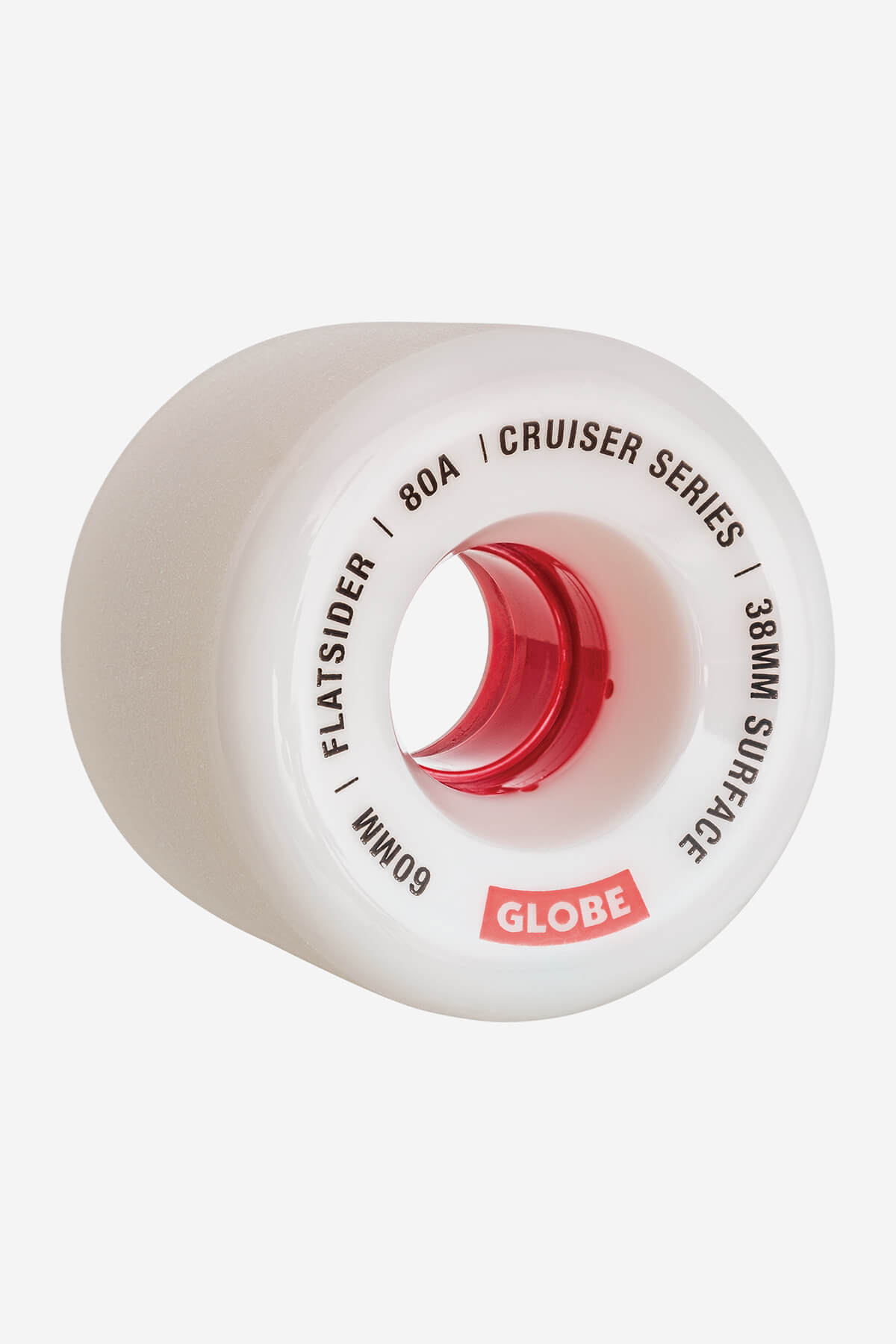 globe-flatsider-cruiser-wheel-60mm-white-red image 1