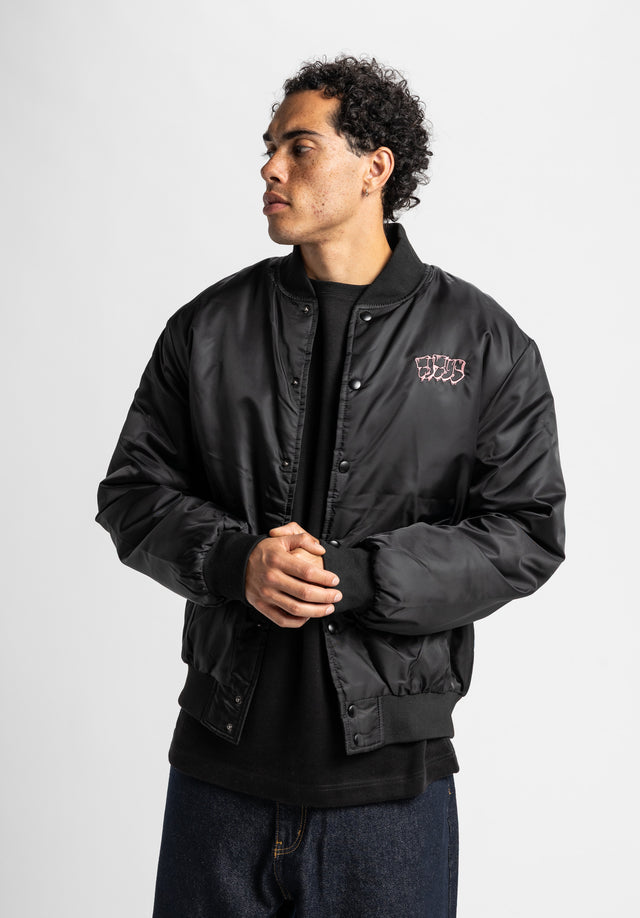 titus-jack-bomberjacke-schwarze-bomberjacke-mit-graffiti-stickerei-und-druckkn-p image 2