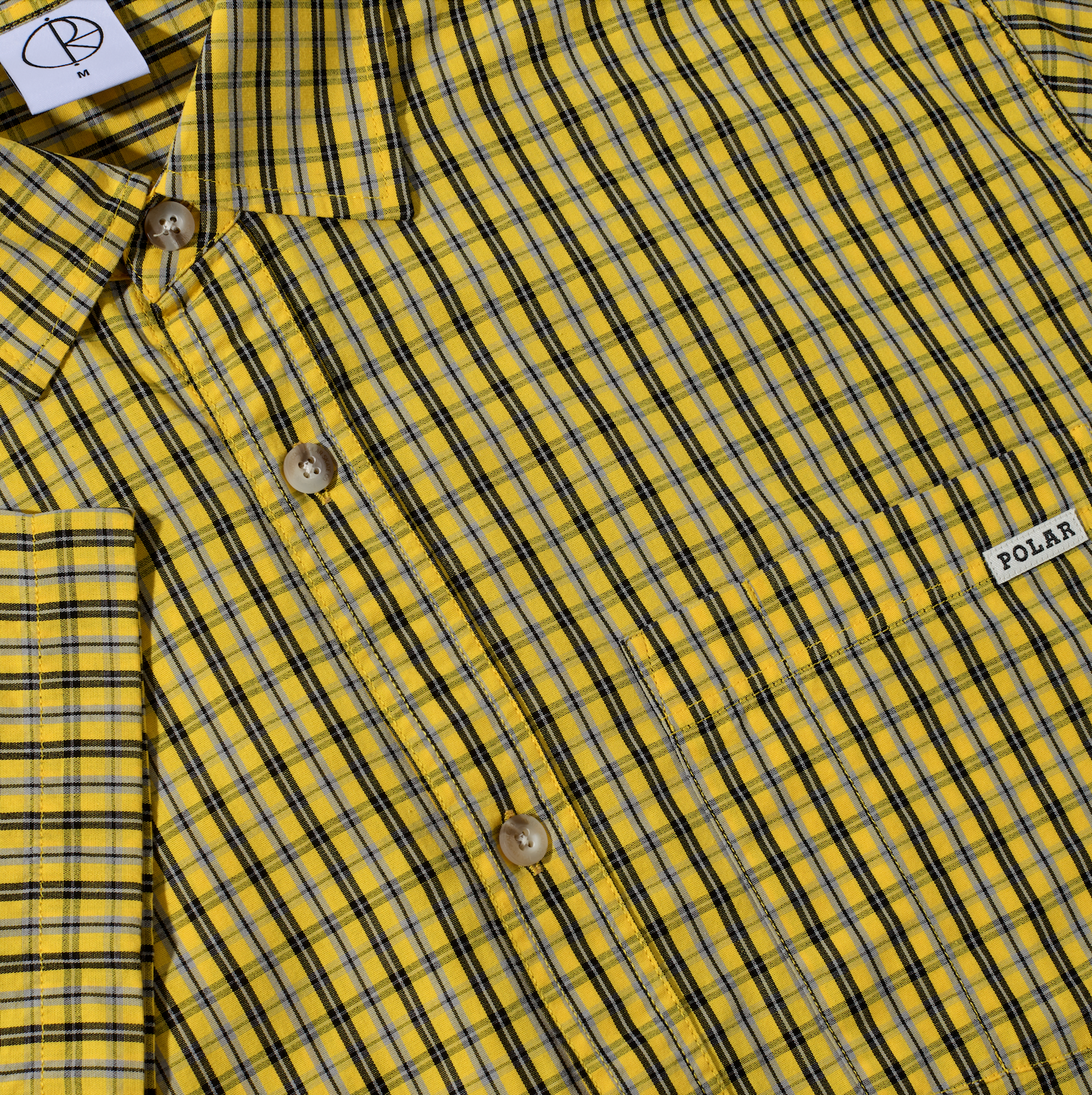polar-skate-co-mitchell-shirt-lemon-black-150-gsm-poplin-loose-fit-made-in-portu image 3