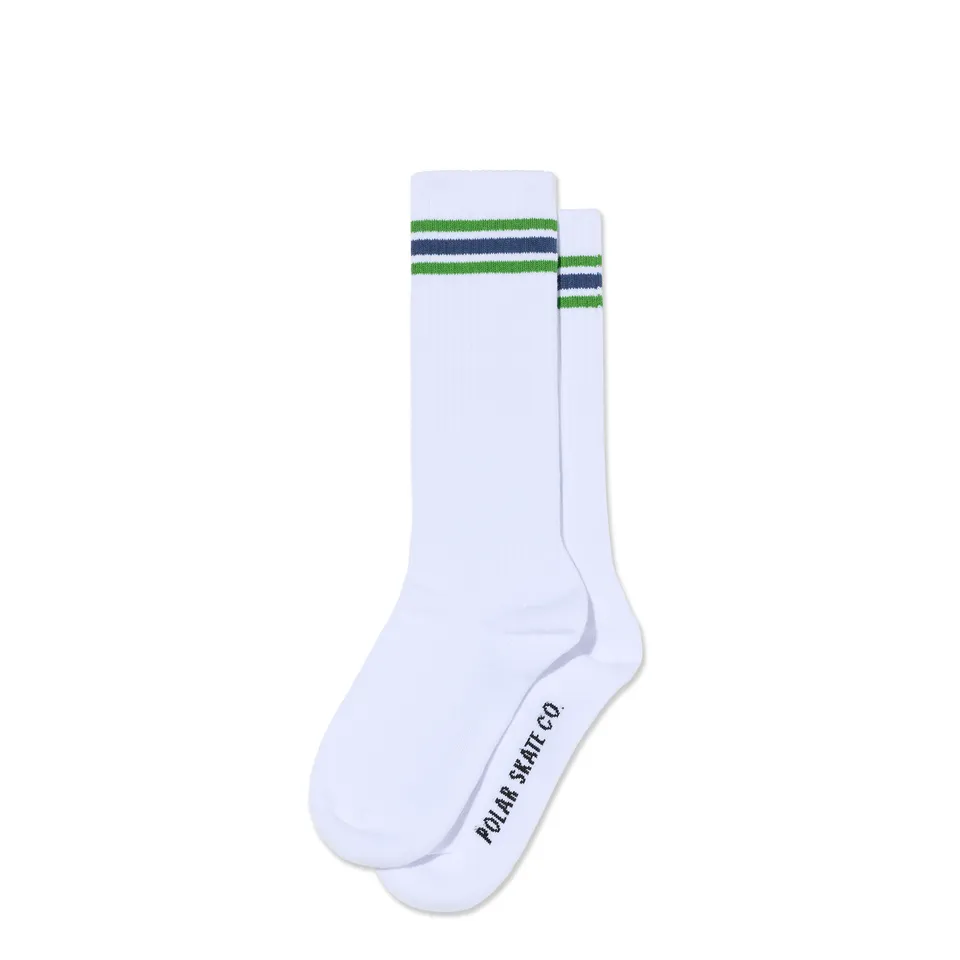 polar-skate-co-long-rib-socks-white-green-blue-over-the-calf-streifensocken image 1