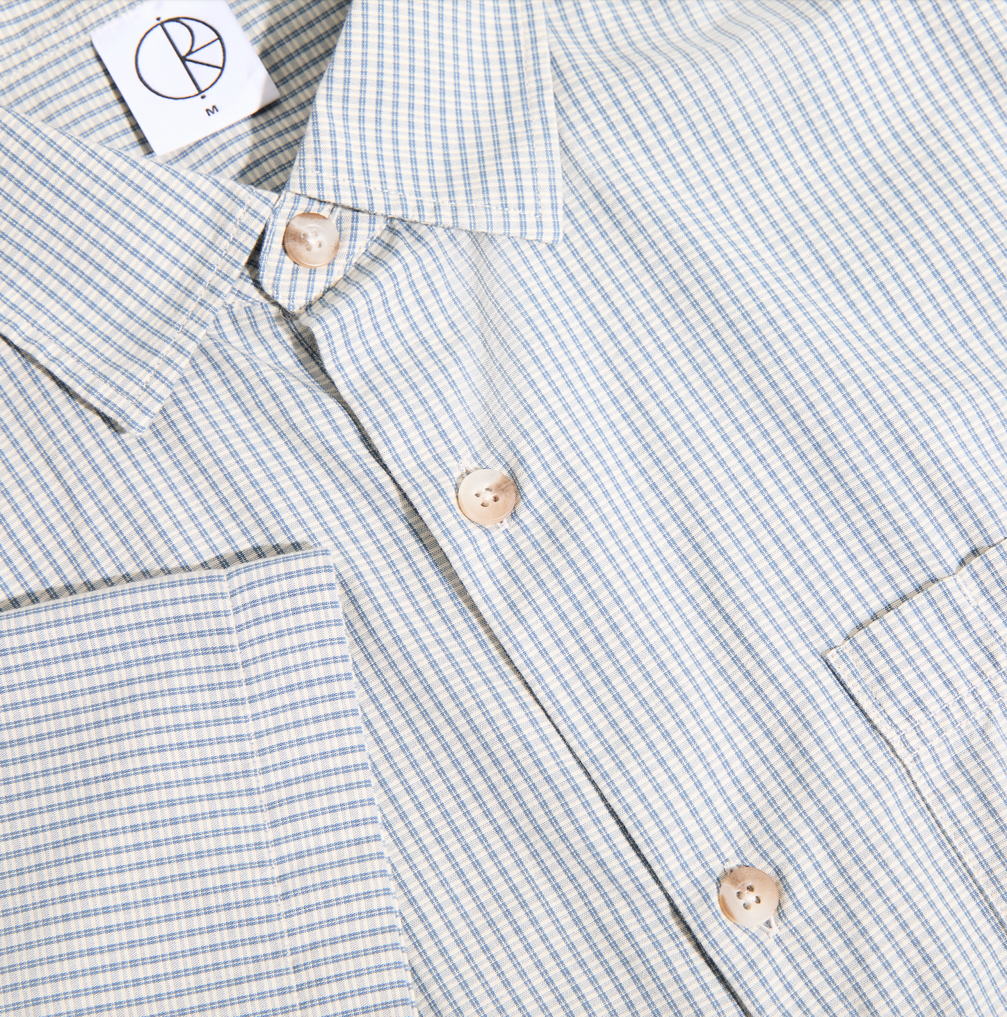 polar-skate-co-mitch-shirt-blue-check-poplin-150-gsm-loose-fit image 3