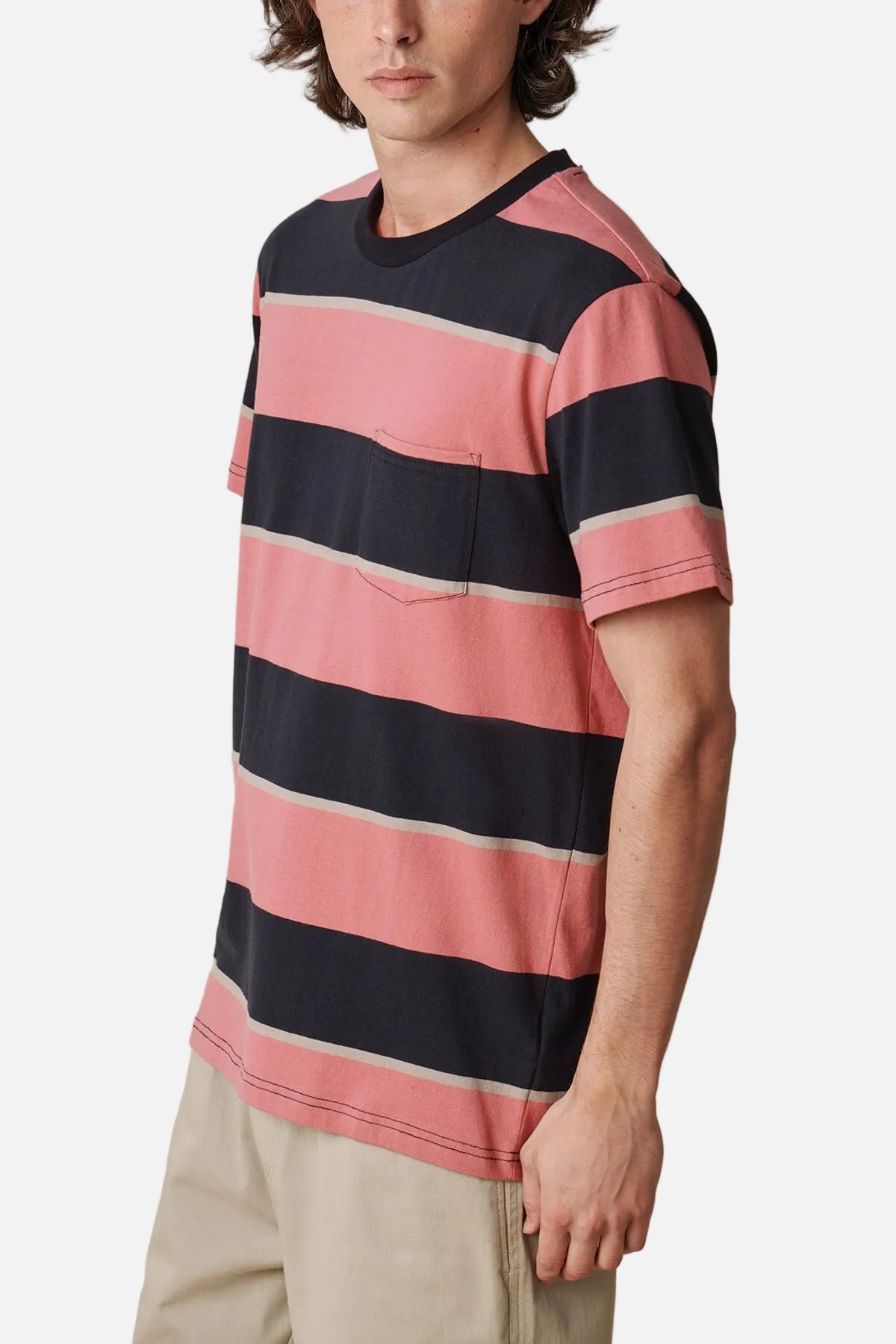 globe-bootleg-dreams-stripe-t-shirt-red-smoke-herren-100-bio-baumwolle image 2