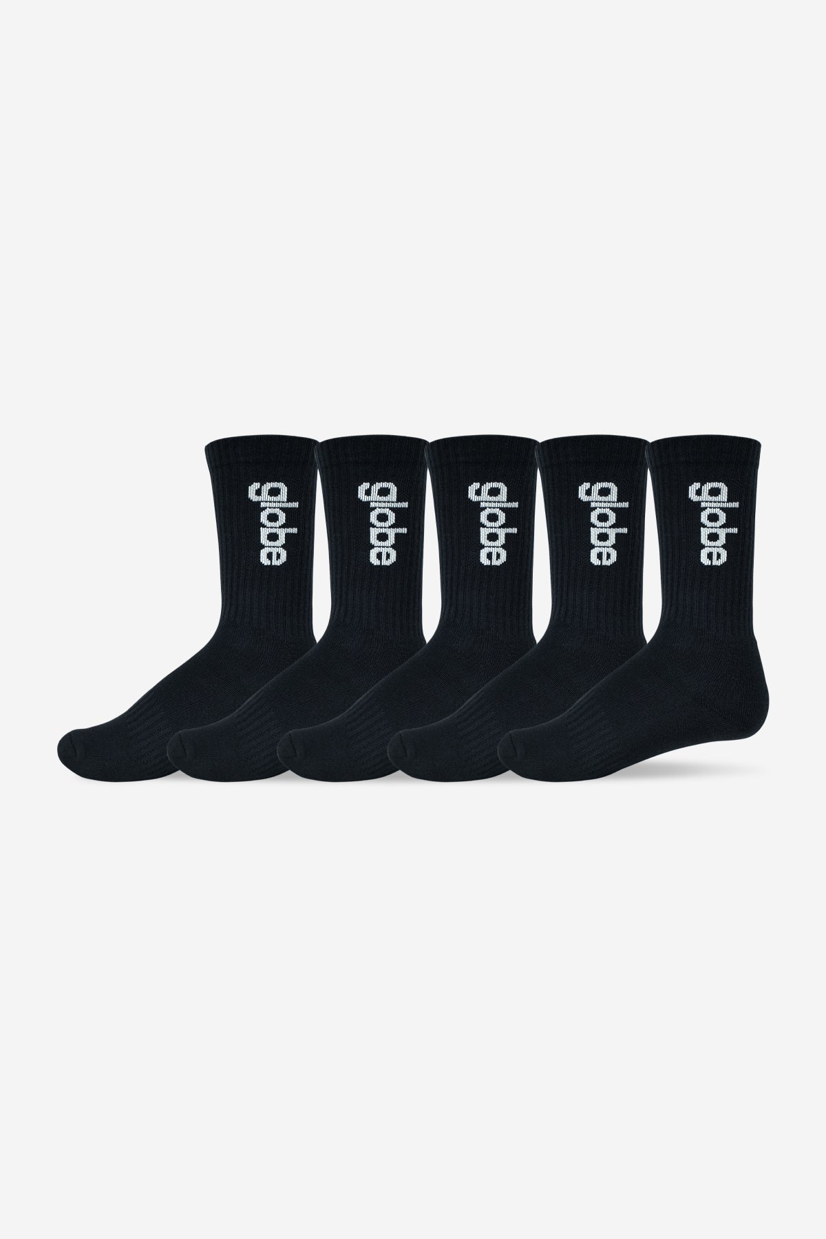 globe-o-g-vert-logo-hi-sock-5er-pack-crew-socken-in-schwarz image 1