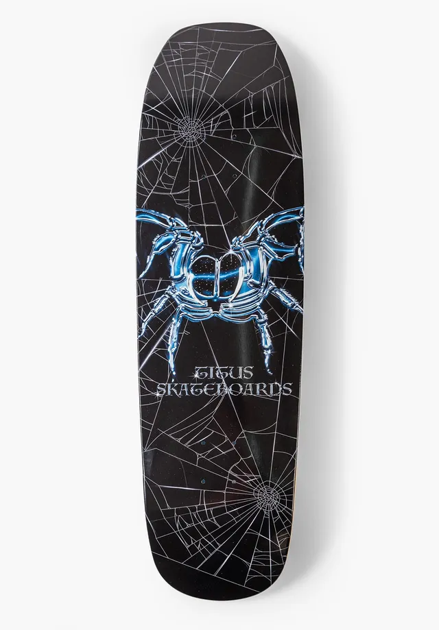 titus-chrome-spider-deck-7-ply-us-hard-rock-maple-pool-shape-skateboard-deck image 1