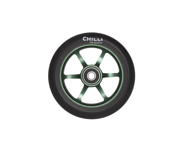 chilli-pro-scooter-wheel-green-110mm-5000-stunt-scooter-rolle-1-st-ck image 1