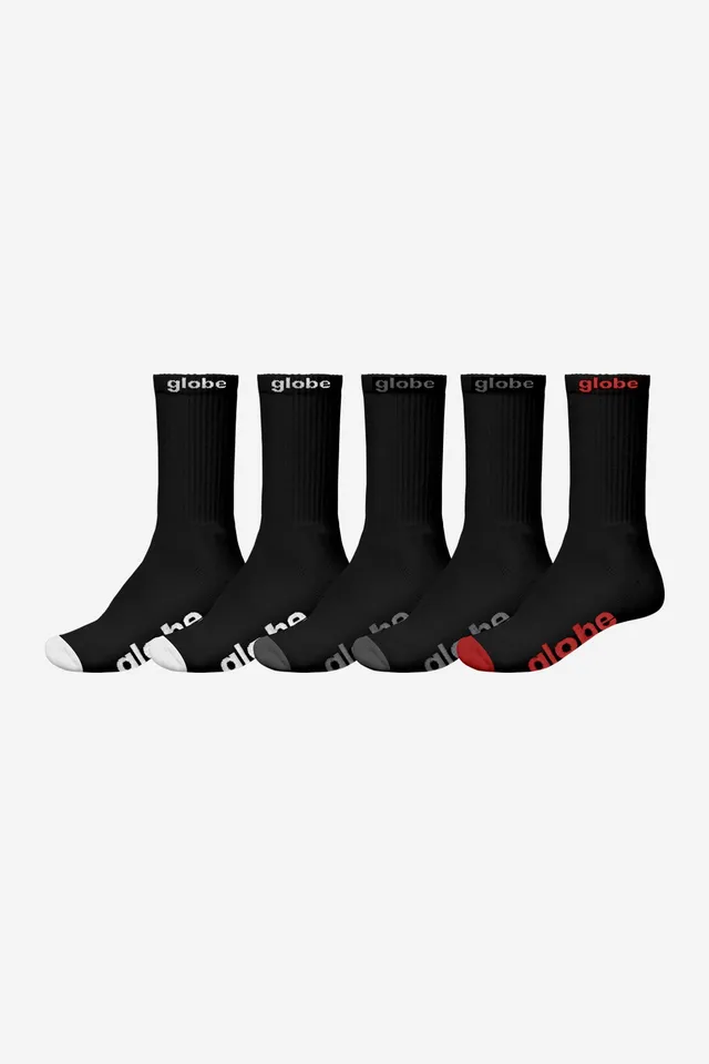 globe-og-hi-crew-sock-5-pack-black-assorted image 1