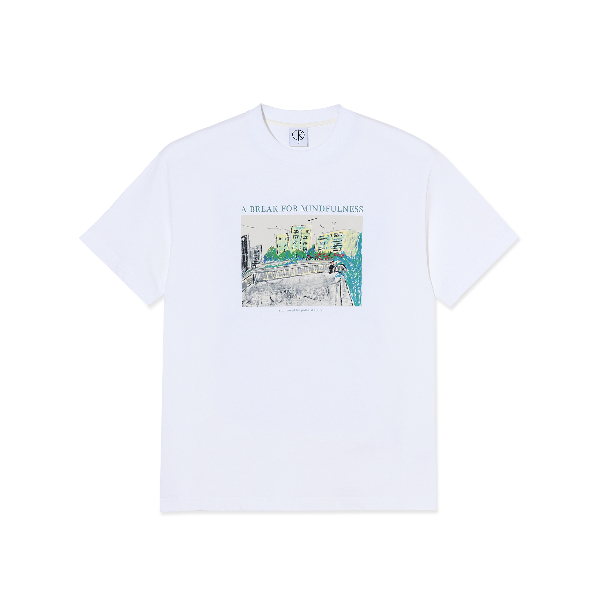 polar-skate-co-tee-mindfulness-white-230-240-gsm-double-jersey-regular-fit image 1