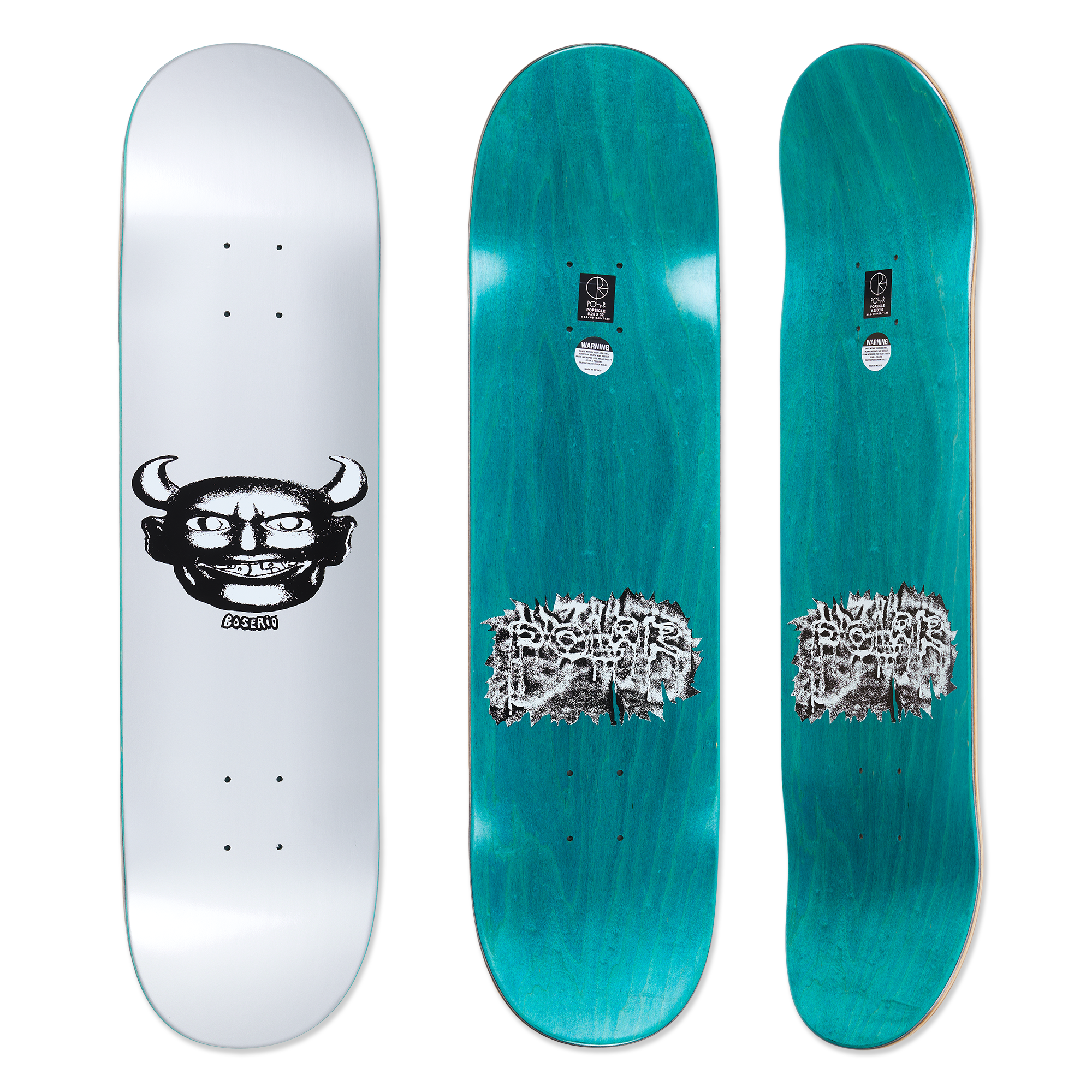 polar-skate-co-deck-nick-boserio-silver-devil-8-25-oder-8-5-inkl-griptape image 1